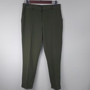 Olive green cuffed trousers